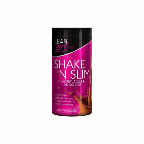 Pro Nutrition Lean-Girl Shake n Slim milkshake canister, a nutritious meal replacement for effective weight loss.