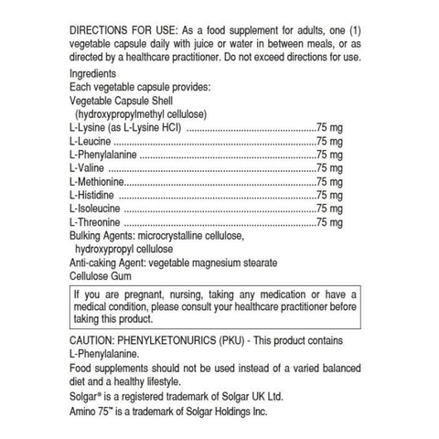 SOLGAR AMINO 75 - Solgar | Energize Health