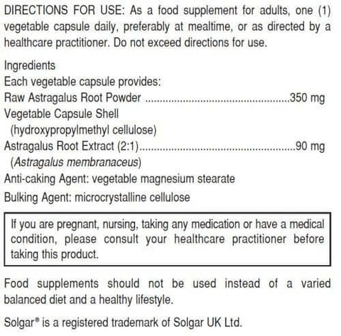 SOLGAR ASTRAGALUS - Solgar | Energize Health