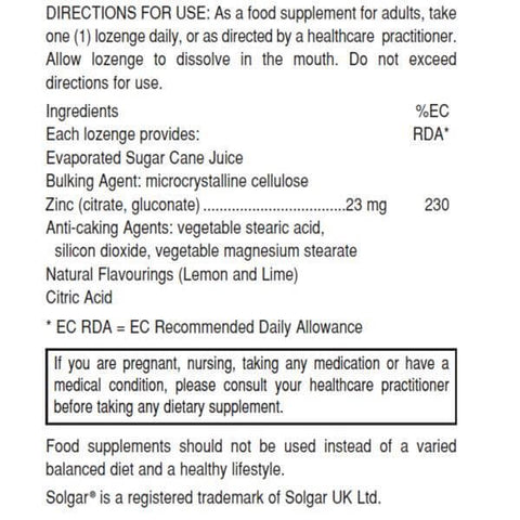 SOLGAR FLAVO-ZINC - Solgar | Energize Health