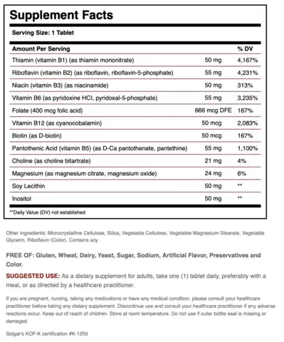 SOLGAR MEGASORB B-COMPLEX - Solgar | Energize Health