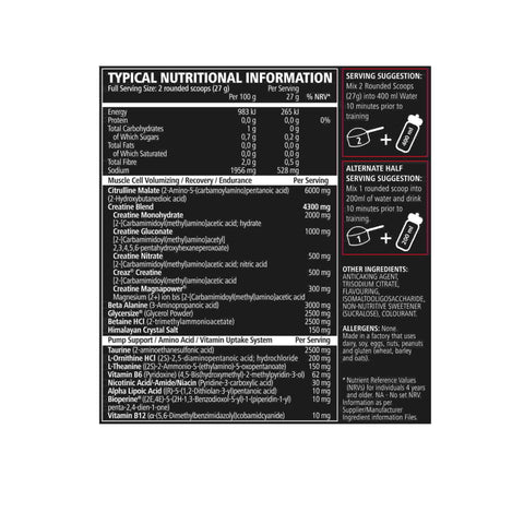 TNT Mercury Intense Pump pre-workout powder in a red container for enhanced muscle pumps and vascularity.