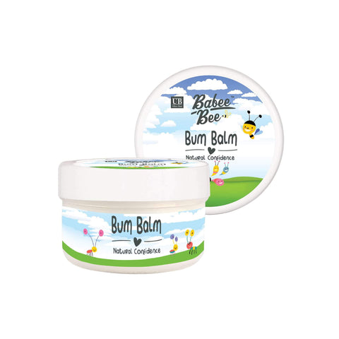 Ultra Bee Babee Bum Balm in a jar, designed for soothing nappy rash and protecting baby's delicate skin.