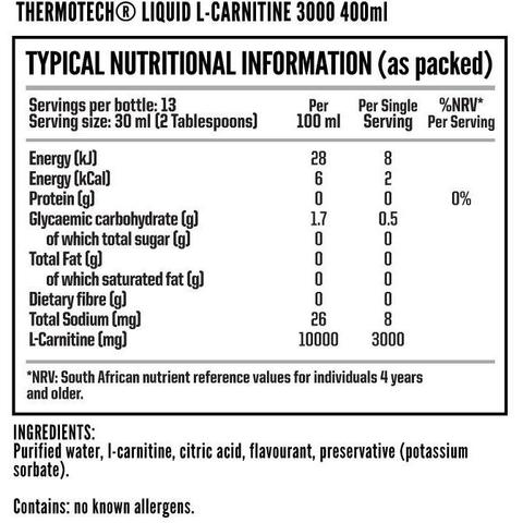 NUTRITECH THERMOTECH L-CARNITINE LIQUID - Nutritech | Energize Health